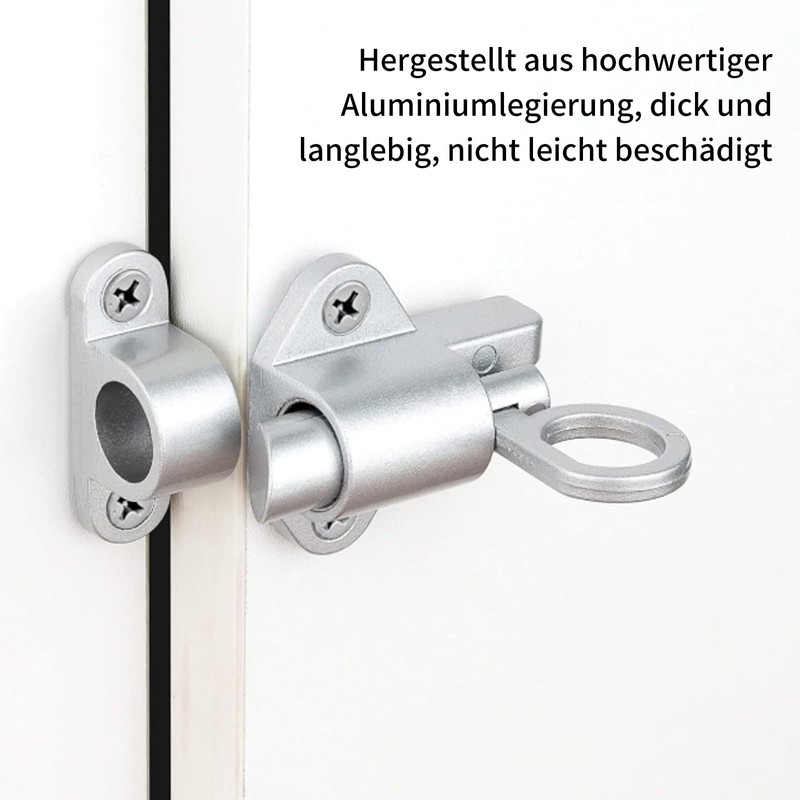 BRIOTA Pack of 2 Automatic Locking Door Bolts, Spring Locking