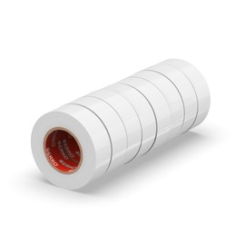 ERKO ERKO Isolierband Wei? 19mm x 20m PVC Set 8 Stck Elektrische Leitungen Reparatur, Hochflexibel mit starker Klebekraft, Chemiebest?ndig, Wasserfest, Klebeband