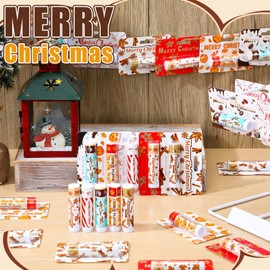 Sacubee 25 Pcs Christmas Lip Balms Stocking Goodie Bags Stuffers Bulk Xmas Gifts Candy Hot Cocoa Cookie Cinnamon Gingebread Biscuits Flavor 5 Style Holiday Treat Small Gifts Party Supplies
