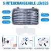 Yoctosun Magnifying Glasses with 4 LED Lights, Headband Magnifier with