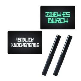 M&M Smartek Aluminium Tubes & "Finally Weekend & Pull It Through" Cards Snuff Snorter Sniffer Snuffer for Snuff Set (Version 1)