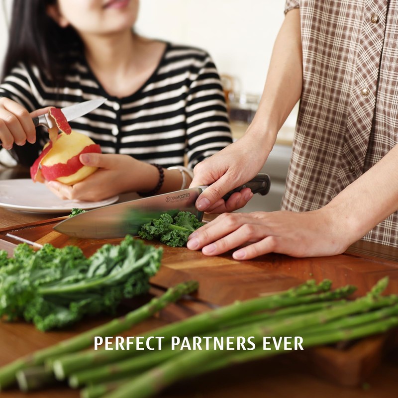 diamosteel 3PCS Knives Set for Kitchen, Include Chef & Santoku