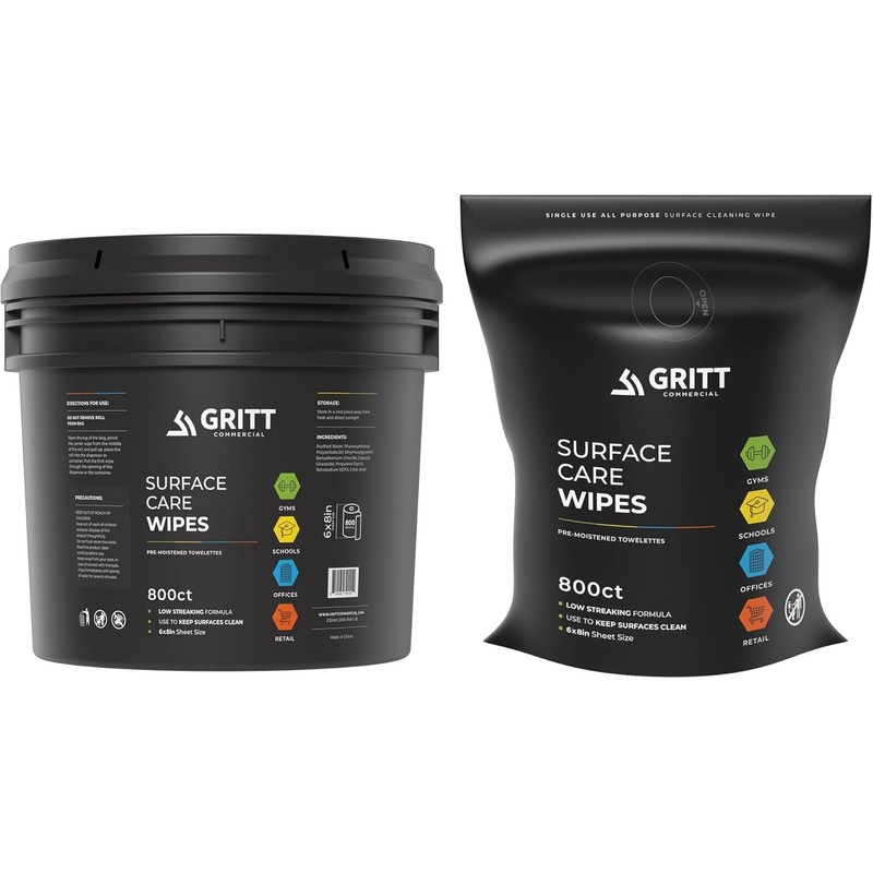 Surface Care Wipes with Reusable Dispenser Bucket 800 Count Refill
