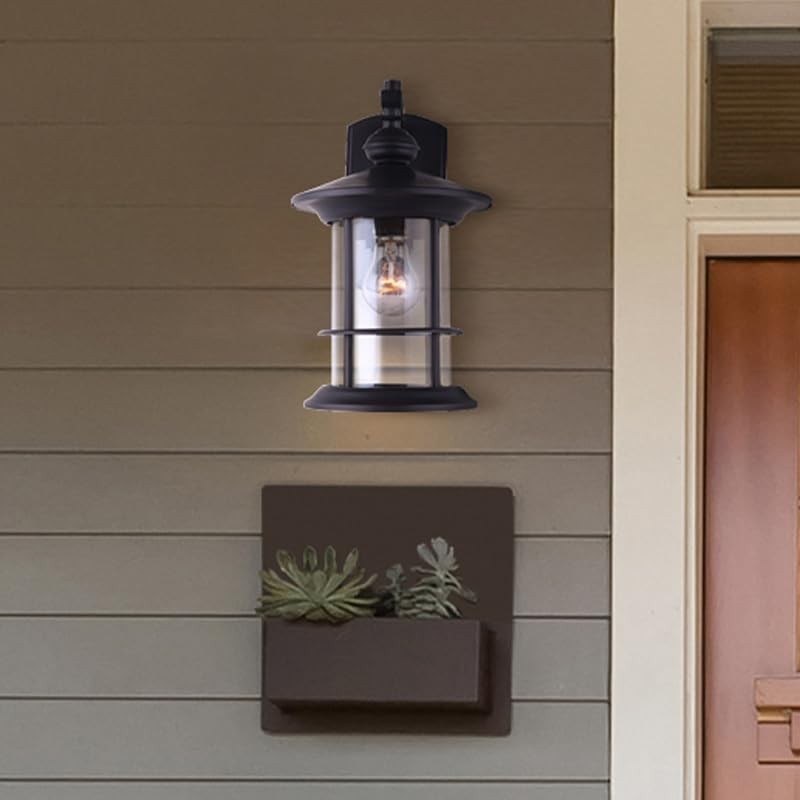 Canarm Treehouse 1-Light Outdoor Lantern, Bronze Finish Wall Mount with