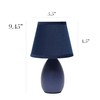 Simple Designs LT1197-BLU 9.45" Chic and Sleek Oblong Mini Oval