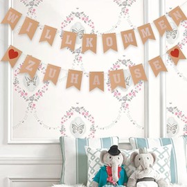 Welcome Home Decoration, Khaki Welcome Home Garland Family Party Welcome Home Banner for Celebrations