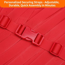 BEYOURD 1 inch Buckles and Strap Set: 10 yards Polyester Webbing Strapping, 6 pack Dual Adjustable Side Release Plastic Buckles, 12 PCS Tri-Glide Slider Clips for Dog Collar, Red
