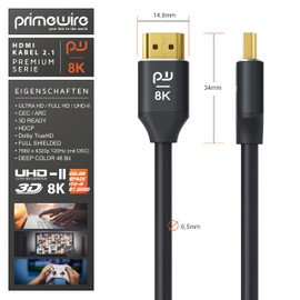 0.5 m – Ultra HD 4 K HDMI Cable 1.4 a/2.0 High Speed with Ethernet (2015 model/Triple-Shielded Cable/Connector and Contact Shielding/4 K Ultra HD 2160p/1080p Full HD/3D/ARC/CEC, 0.5 Meter