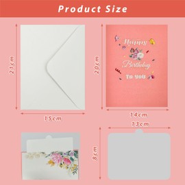 FloraVigo Birthday Card, Pop-Up Card, Anniversary, Flower Pop Up Greeting Cards, 3D Pop Up Card Birthday (Birthday Card for 55th Birthday)