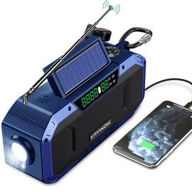 Emergency Weather Radio with Bluetooth,AM/FM/NOAA,Survival Radio Solar Crank,5000mAh Battery Power,IPX5 Waterproof,Portable and Shock-Resistant,Flashlight and SOS for Home Outage Storm Emergencies