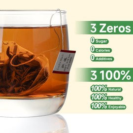 GTGLOTRA Full-Leaf Loose Black Tea, 24 Pyramid TeaBags(4 Pack), Easy Brew, Spring Harvest, Caffeine Alternative to Coffee, 100% Natural, Low Caffeine, Biodegradable Whole Leaf Tea Sampler, Office Reception,Family Party &Gifts