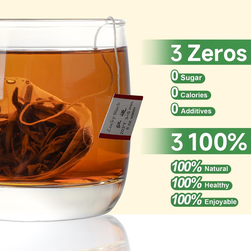 GTGLOTRA Full-Leaf Loose Black Tea, 24 Pyramid TeaBags(4 Pack), Easy
