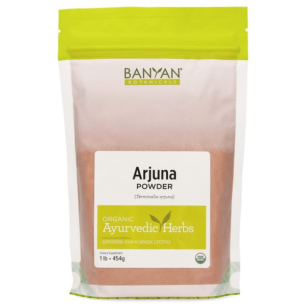 Banyan Botanicals Organic Arjuna Powder ­­– Arjuna Bark Powder (Terminalia Arjuna) –Traditional Herbal Heart Supplement for Proper Heart Function* – 1 lb. – Non-GMO, Sustainably Sourced, Vegan*