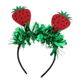COLLBATH Strawberry Headband Strawberry Decor Crown Headband Strawberry Vase Pearl Headband Strawberry Dress Strawberry Hair Band Fruity Hair Accessories Strawberry Hair Bands Strawberry Headdress