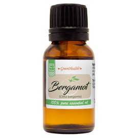 GreenHealth Bergamot Essential Oil – 1/2 Fl Oz (15 Ml) Glass Bottle – 100% Pure