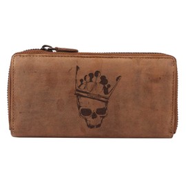 Green Burry Vintage Ladies Leather Wallet Purse Brown 19x10x2,5 cm