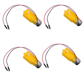 Wishiot TT Motor DC Gearbox Motor 200RPM DC 3-6V for Arduino Smart Car 1:48 Male Connector(Pack of 4pcs)