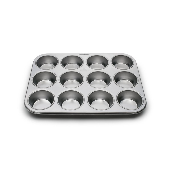 Fox Run 12-Cup Muffin Stainless Steel Baking Pans, 10.5 x 13.75 x 1.25 inches