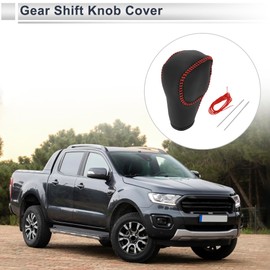RATCHROLL Gear Shift Knob Cover for Ford for Ranger 2019-2022 Anti-Slip Stick Shifting Handle Protector Faux Leather 1 Pc Red