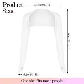 Grevosea Sun Shawl Cooling Sleeves Golf UV Protection Sun Sleeve Arm Sleeves with Finger Hole for Women (White)