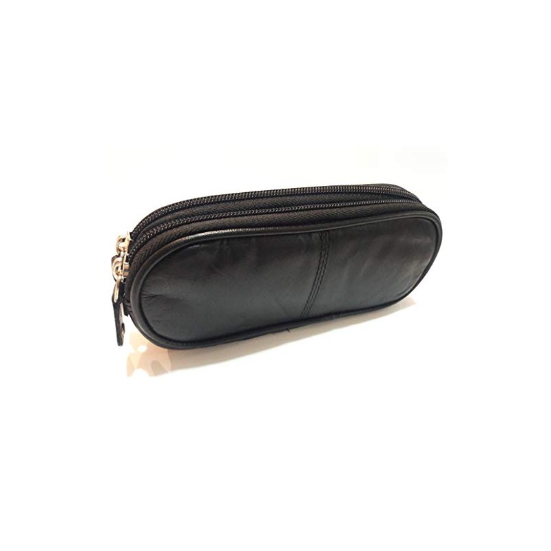 AKSHIDE Double Spectacles Case/Glasses Case/Glasses Pouch (Black)