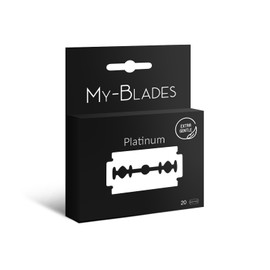 My-Blades Premium Platinum - 20 Extra Sharp & Gentle Razor Blades for Safety Razor | Ice Hardened Stainless Steel | Durable & Sustainable | Double Blades Ideal for Sensitive Skin