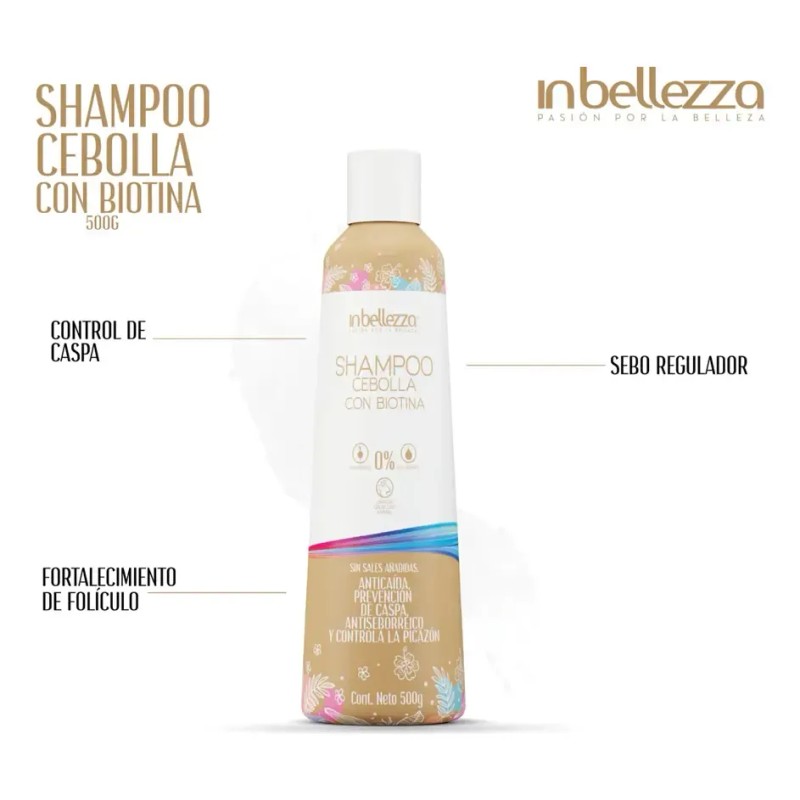 Shampoo Cebolla Con Biotina Inbellezza 500g