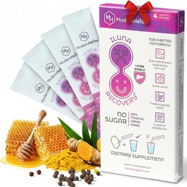 ILUNA Recovery All-Natural Hangover Relief with Milk Thistle & Premium Korean Herbs - Morning After Recovery Alcohol Aid with Cleanse, Detox & Liver Support - Max Strength Pebbles (4)