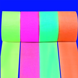 Serpentinas de papel crepé que brillan en la oscuridad, suministros de fiesta y decoraciones de papel fluorescente reactivo a los rayos UV, guirnalda de fiesta para cumpleaños, recuerdos de fiesta de neón, suministros de fiesta de luz negra