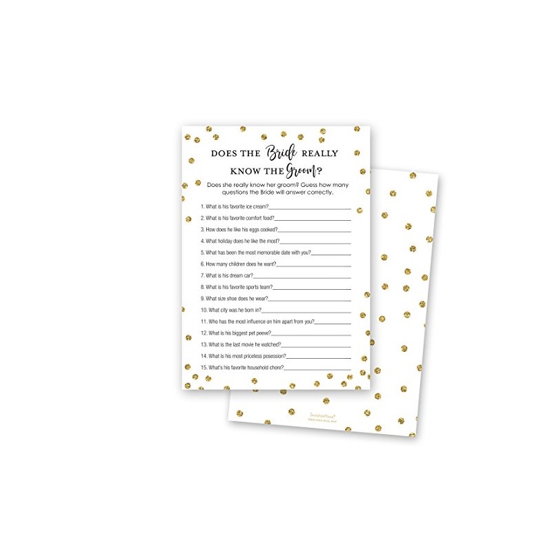 24 cnt How Well Does Bride Know Groom Bridal Shower