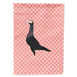 Caroline's Treasures BB7945GF English Carrier Pigeon Pink Check Garden Flag Mailbox Flag Decorative Yard Flag Banner Outside Patio Artwork Yard Flower Beds, Garden Size, Multicolor