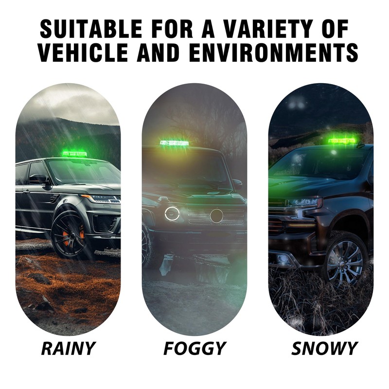 WINECO Green 72LED Roof Top Strobe Lights, High Visibility Emergency
