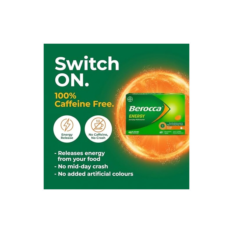 Berocca Energy Vitamin B & C Orange Flavour Effervescent Tablets