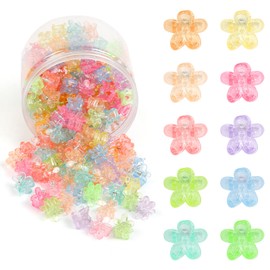 100Pcs Mini Flower Hair Clips Women Girls, Colorful Small Claw Clips Strong Grip Glitter Baby Hair Clip Cute Jaw Clips for Fine Hair Toddle Hair Accessories