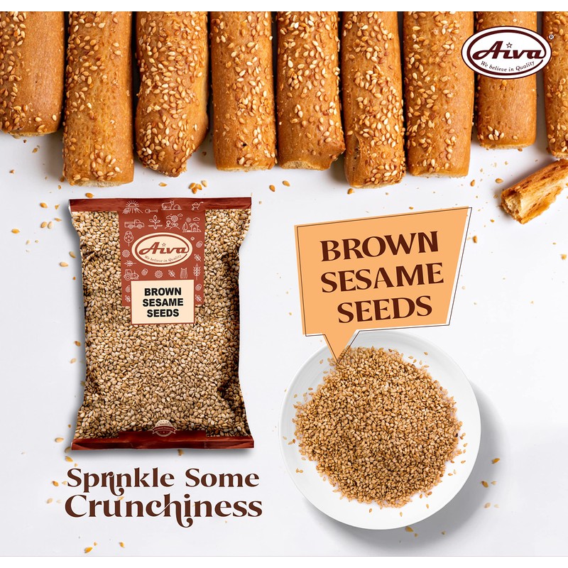 Aiva Sesame Seeds Brown (5 LB) – Whole Unhulled Seeds