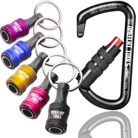 ONEFLAT TOOLS Bit Holder Set, Colorful Impact Socket Drill Driver Adapter Tip Tool Portable Storage (5+ Professional Carabiners)