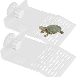 dancepandas Floating Platform Turtle 2 Pieces Acrylic Swimming Island Turtle Pier Dock Floating Platform Aquarium Decor for Small Reptiles Turtle Newt (s)