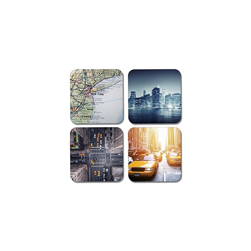 DV DESIGN 4 x Square New York Coasters - Travel