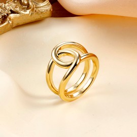 Dochais Rings gold women ring gold women's 14k gold-plated rings gold waterproof ring women's stackable rings women's ring gold thumb ring women's wedding rings ring gold jewellery gifts, size 49-59,