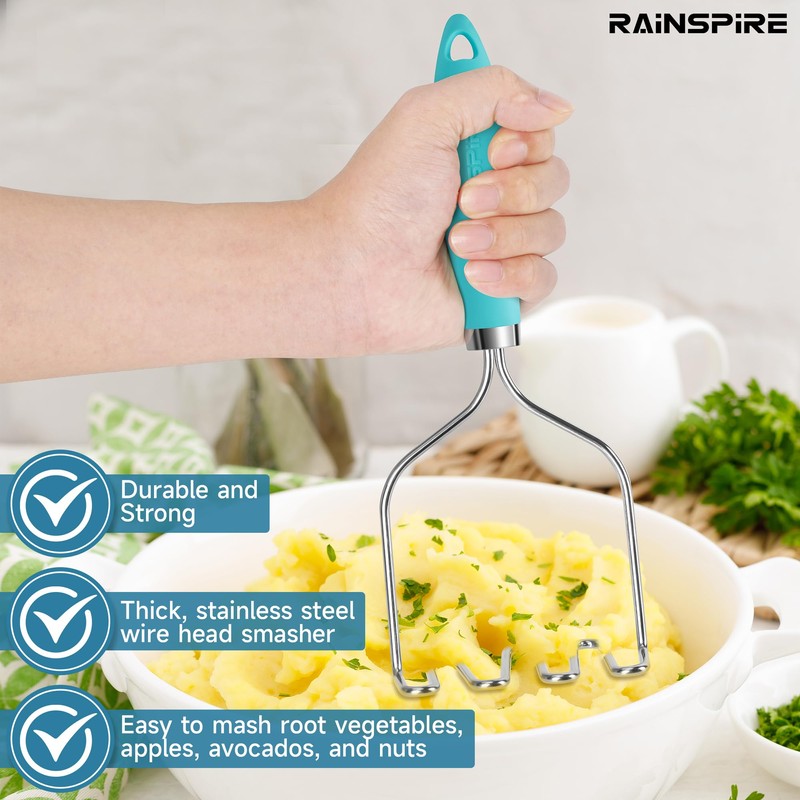 Rainspire Potato Masher Stainless Steel, Mashed Potato Masher Kitchen Tool,