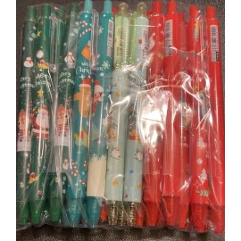 Jetec 30pcs. Christmas Pens- Retractable Ball Point Gel Pens- 10 Designs 3 Of Each
