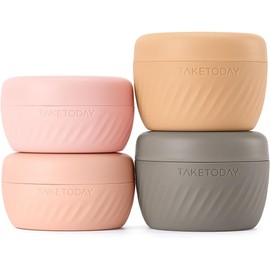 TakeToday - Recipientes de Viaje para Artículos de Cambiador, A Prueba de Fugas, Aprobado por TSA, Tarros de Crema de Silicona Recargables con Tapa, Tamaño de Viaje Esencial para Artículos