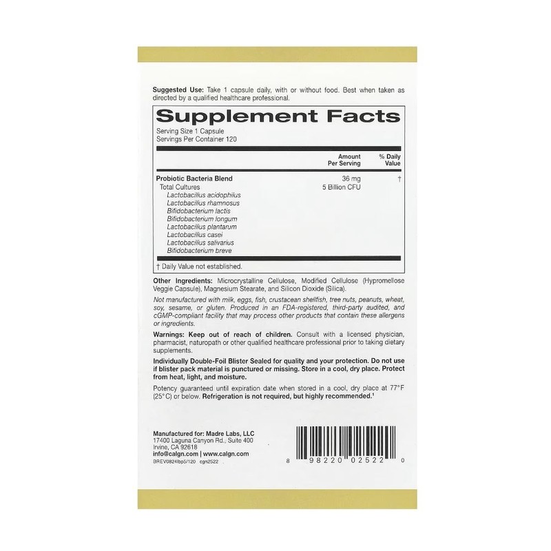 Dietary Supplement Probiotic Probiotics Gold Set Pack Capsules 2 Pack,