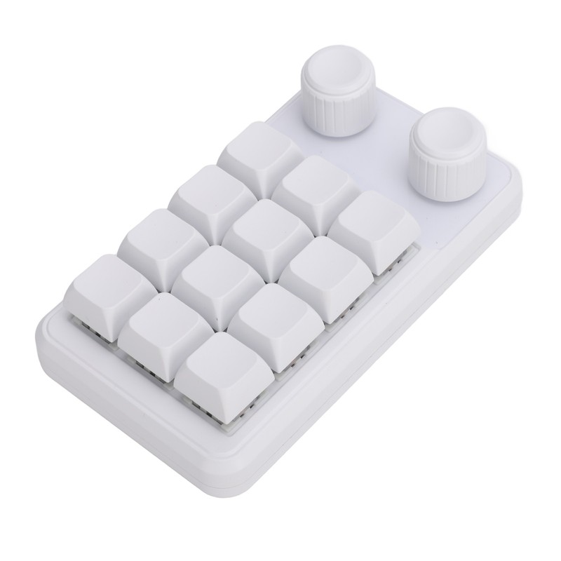 12 Keys Small Keyboard with Dual Knobs and RGB Light