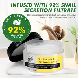 Snail Slime 92% Repair Cream - Skin Care Moisturising Cream Anti Age Firming Daily Face Repair Deep Hydration Nourish Skin Snail Mucin Face Repair Cream