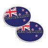 2 x 10cm New Zealand Oval Flag Vinyl Stickers -