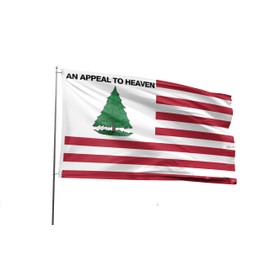 PLAIEI American An Appeal To Heaven Stripes Flag 3x5FT American War Revolution Liberty Pine Tree Flag With 2 Brass Grommets For Prayer Room Churches Patriotic Decor