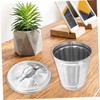LABRIMP 4pcs Metal Trash Can with Lid Small Office Desk