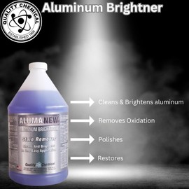 Quality Chemical Aluminum Cleaner & Brightener & Restorer - Made in USA 1 Gallon Combo - Aluminum Cleaner, Aluminum Wheel Cleaner, Pontoon Cleaner Aluminum, Aluminum Rim Cleaner 128 oz (Combo)