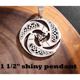 Fashion Jewelry Large CELTIC KNOT RAVEN CROW VIKING Pendant on 20" 925 Sterling Silver Necklace